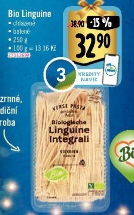 Těstoviny celozrnné chlazené bio Albert Heijn