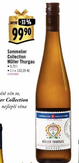 Víno Müller Thurgau Sommelier Collection