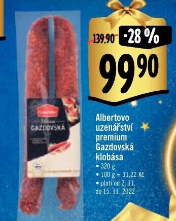 Klobása gazdovská Albertovo uzenářství