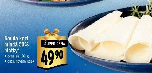 Sýr Gouda kozí mladá 50%