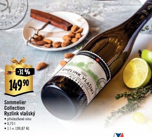 Víno Ryzlink vlašský Sommelier Collection - přívlastkové