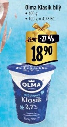 Bílý jogurt Klasik Olma