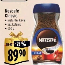 Instantní káva bez kofeinu Nescafé Classic