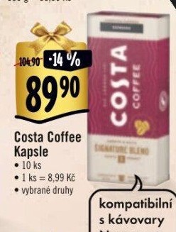 Kapsle kávové Nespresso Costa Coffee