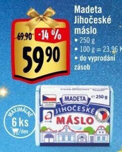 Máslo Jihočeské Madeta