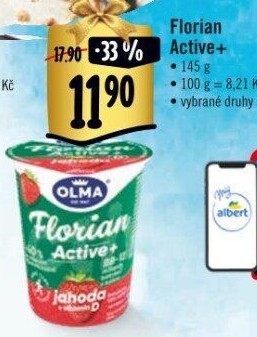 Ochucený jogurt Florian Active+ Olma