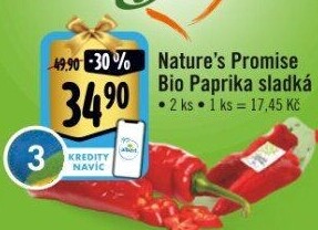 Paprika červená bio Nature'