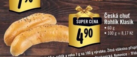 Rohlík Klasik Česká chuť
