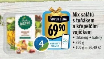 Salát s tuňákem a křepelčím vejcemAlbert Fresh Bistro