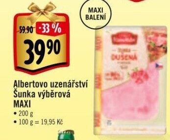 Šunka výběrová dušená Albertovo uzenářství