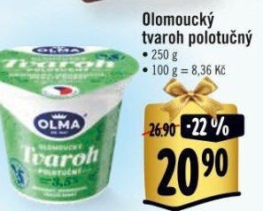 Tvaroh polotučný Olomoucký Olma