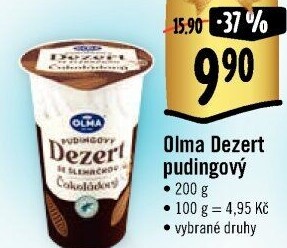 Dezert pudink se šlehačkou Olma