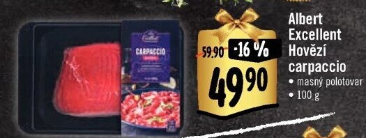Hovězí carpaccio Albert Excellent