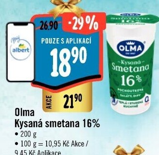 Smetana zakysaná Olma 16%