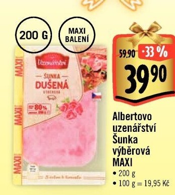 Šunka výběrová dušená Albertovo uzenářství