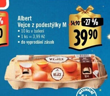 Vejce z podestýlky M Albert