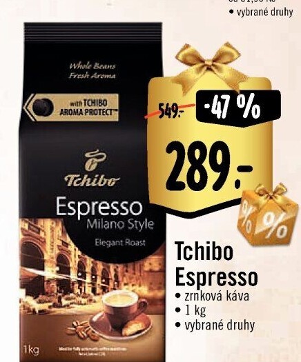 Zrnkové kávy Tchibo Espresso