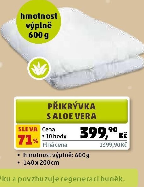 Přikrývka s Aloe Vera