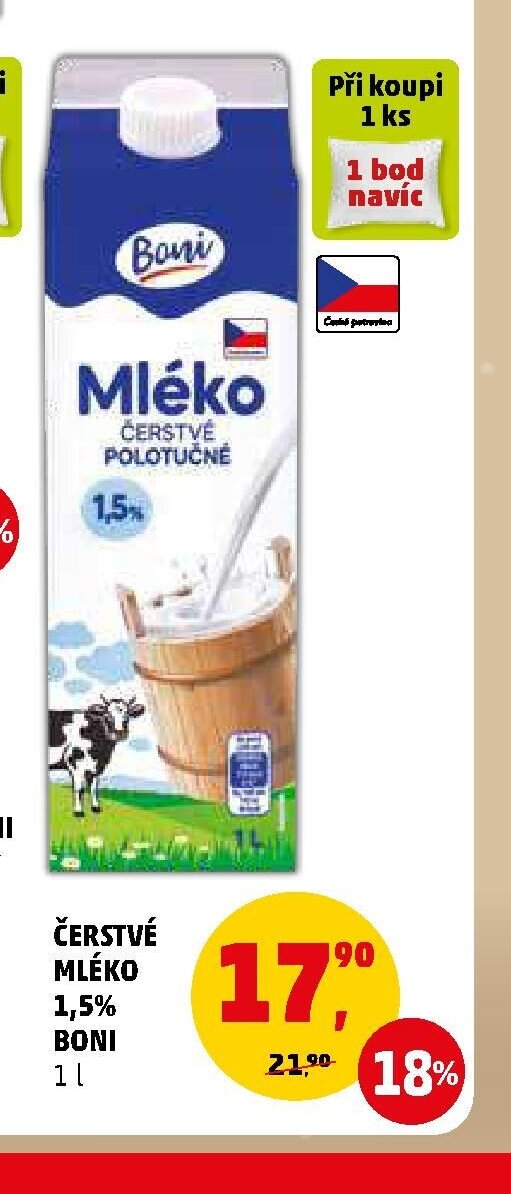 Čerstvé mléko 1,5% Boni