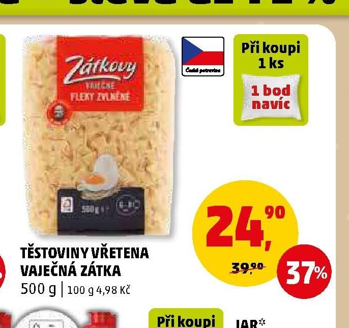 TĚSTOVINY VŘETENA VAJEČNÁ ZÁTKA