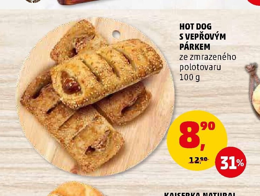 HOT DOG S VEPŘOVÝM PÁRKEM