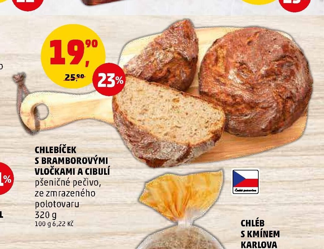CHLEBÍČEK S BRAMBOROVÝMI VLOČKAMI A CIBULÍ