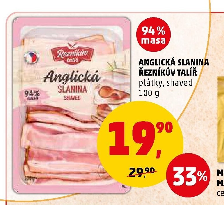 ANGLICKÁ SLANINA ŘEZNÍKŮV TALÍŘ plátky, shaved 100 g