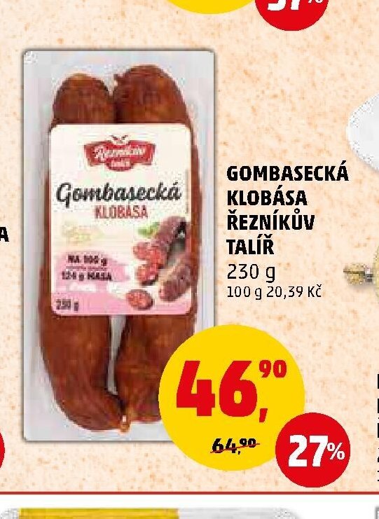 GOMBASECKÁ KLOBÁSA ŘEZNÍKŮV TALÍŘ 230 g