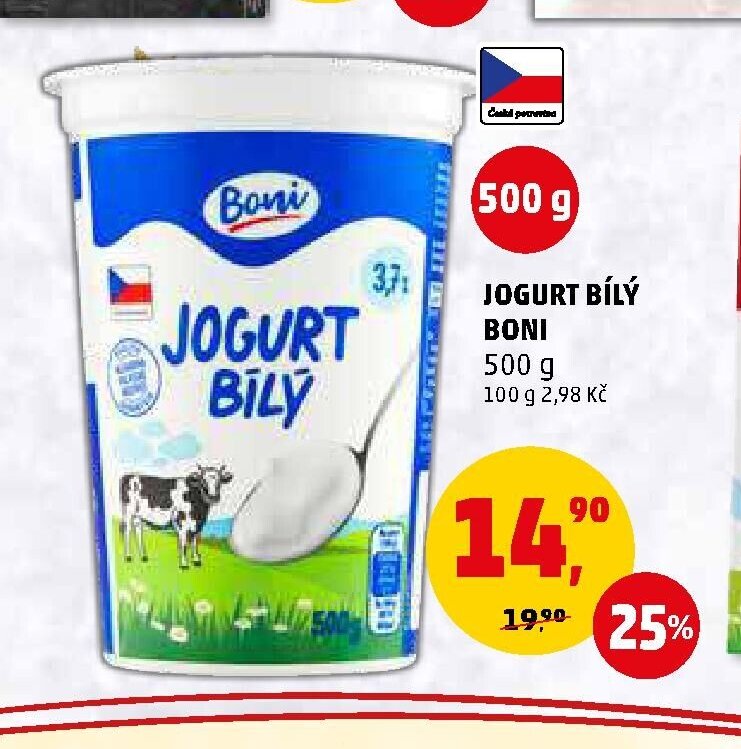 Jogurt bílý Boni
