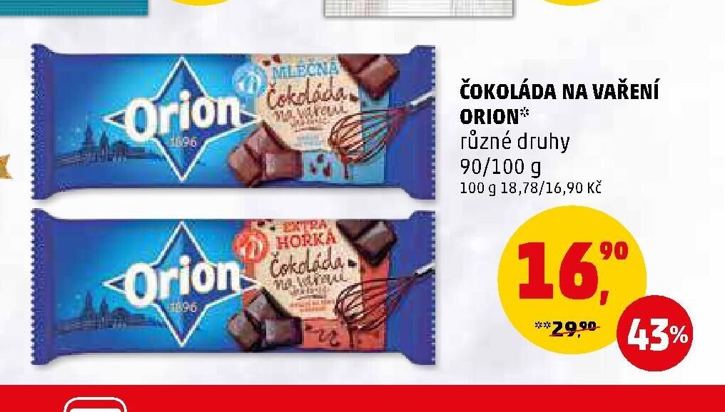 ČOKOLÁDA NA VAŘENÍ ORION