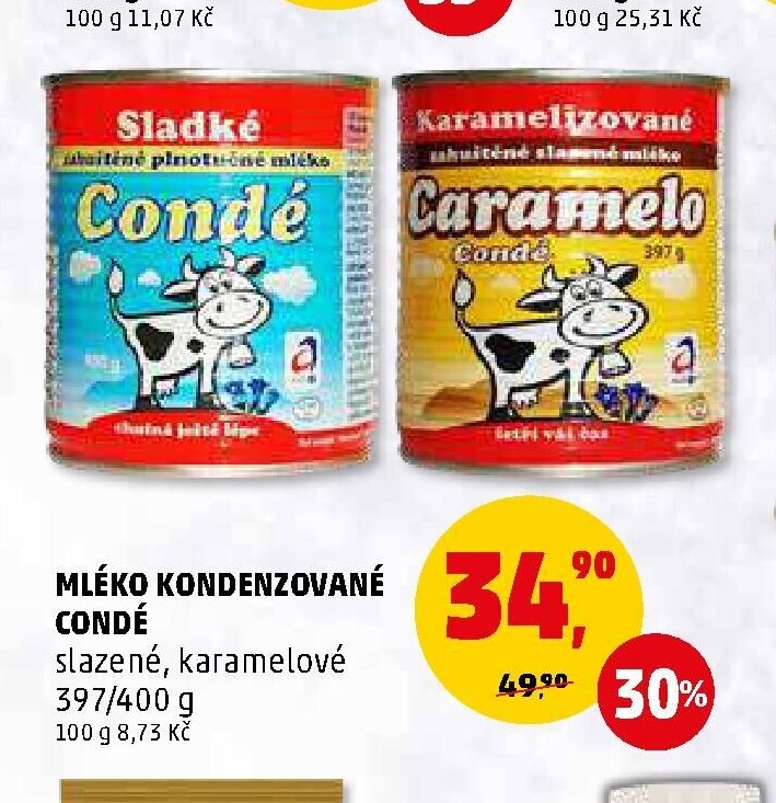 Mléko kondenzované Condé slazené, karamelové