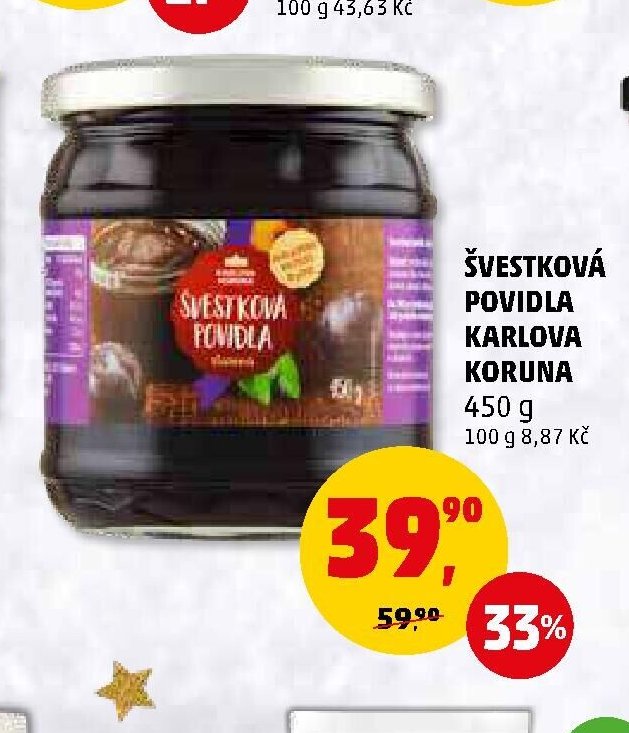 Švestková povidla Karlova Koruna