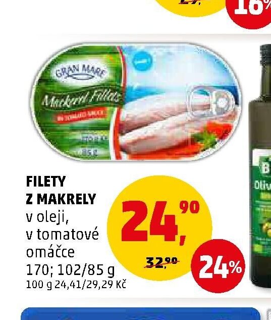 Filety z makrely v oleji, v tomatové omáčce