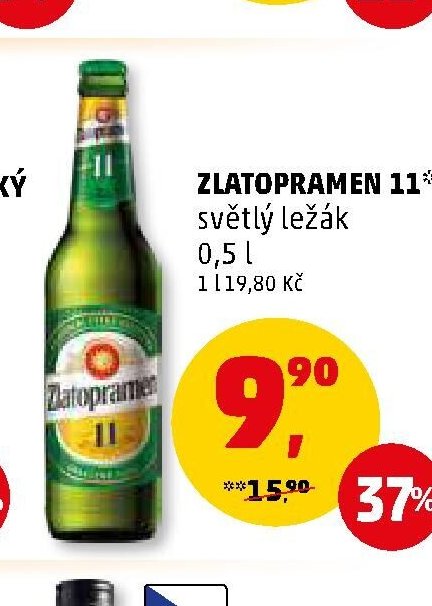 Zlatopramen 11 světlý ležák 0,5 l