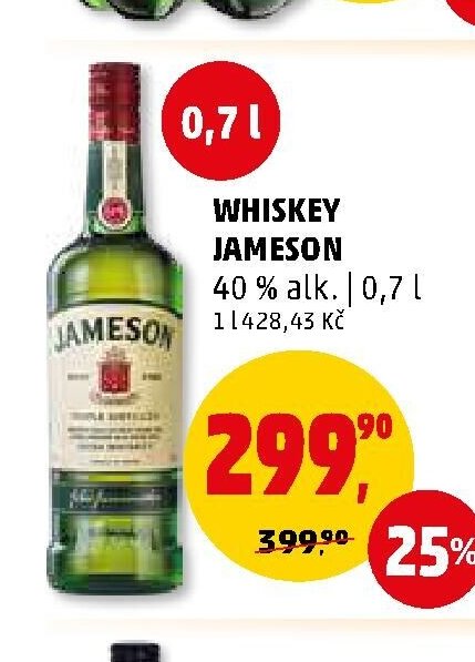 Whiskey Jameson 40 % alk. 0,7 l