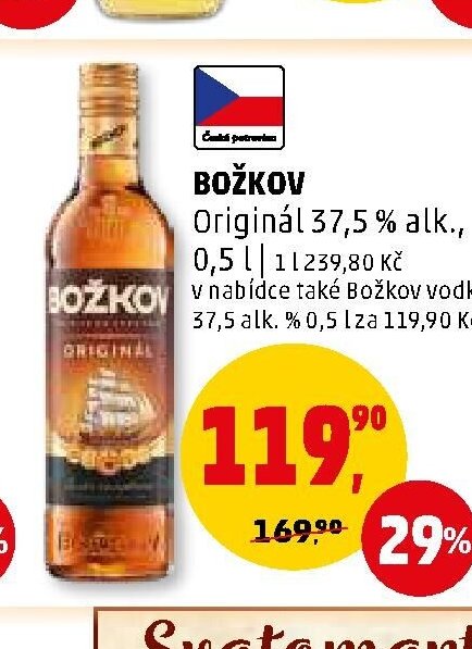 Božkov Originál 37,5 % alk. 0,5 l