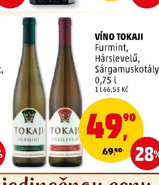 Víno Tokaji Furmint, Hárslevelú, Sárgamuskotály 0,75 l