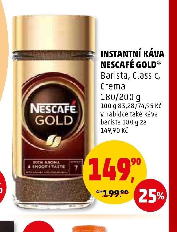 INSTANTNÍ KÁVA NESCAFÉ GOLD