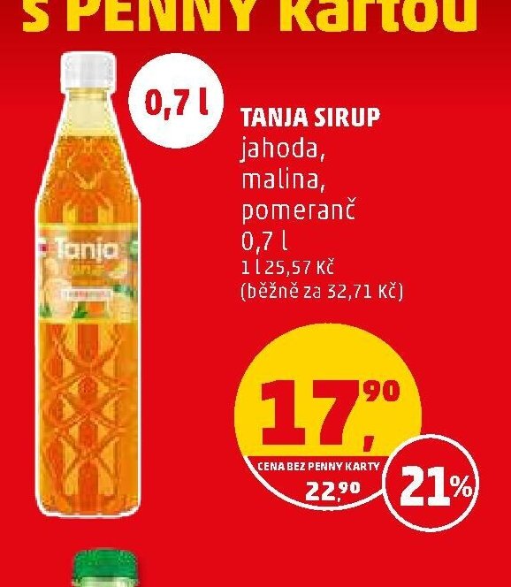 TANJA SIRUP jahoda, malina, pomeranč