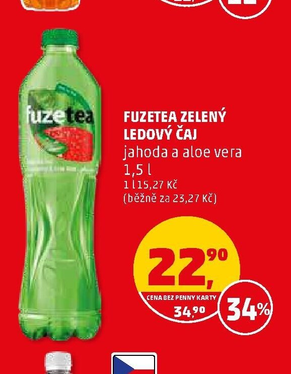FUZETEA ZELENÝ LEDOVÝ ČAJ jahoda a aloe vera