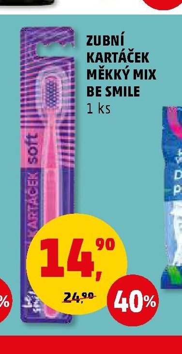Zubní kartáček měkký mix Be Smile