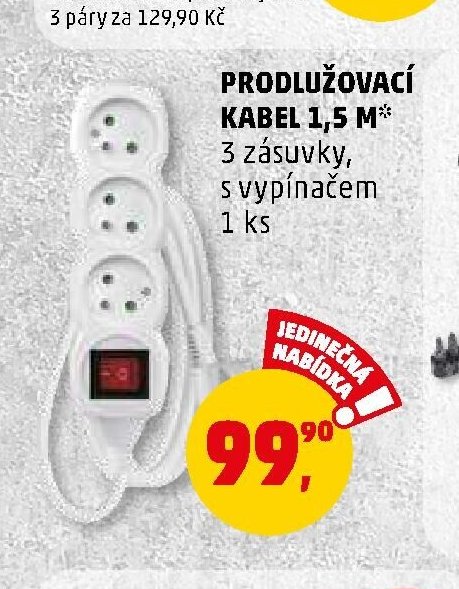 PRODLUŽOVACÍ KABEL 1,5 M