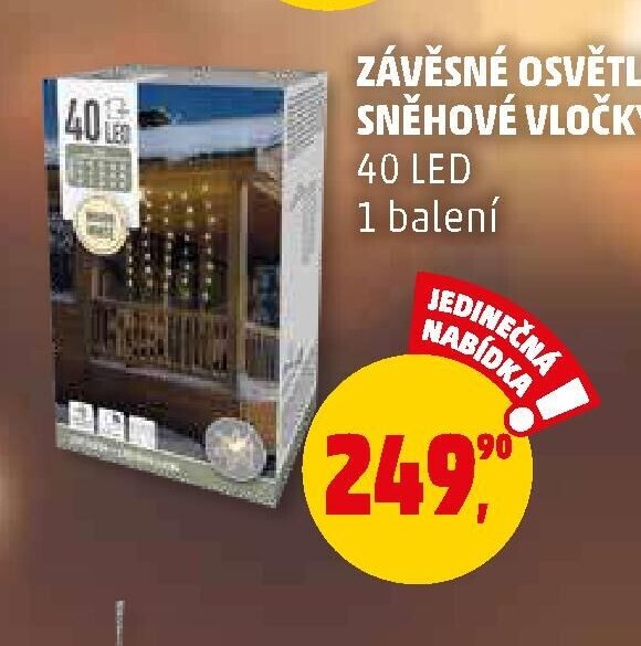 ZÁVĚSNÉ OSVĚTLENÍ SNĚHOVÉ VLOČKY