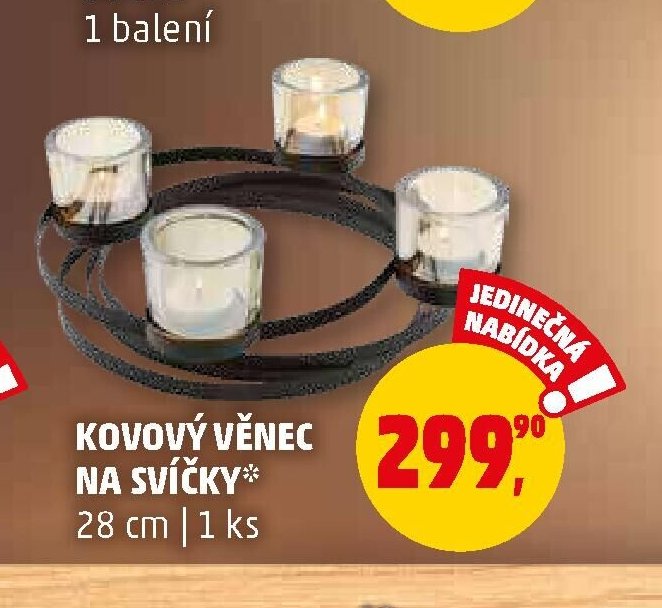 KOVOVÝ VĚNEC NA SVÍČKY