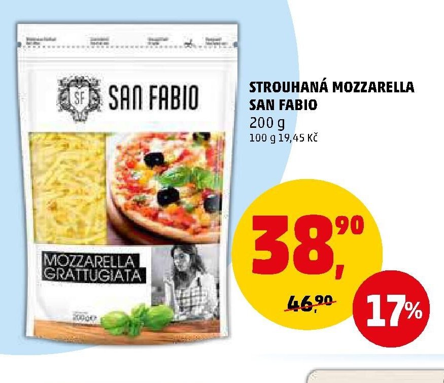 Strouhaná mozzarella San Fabio