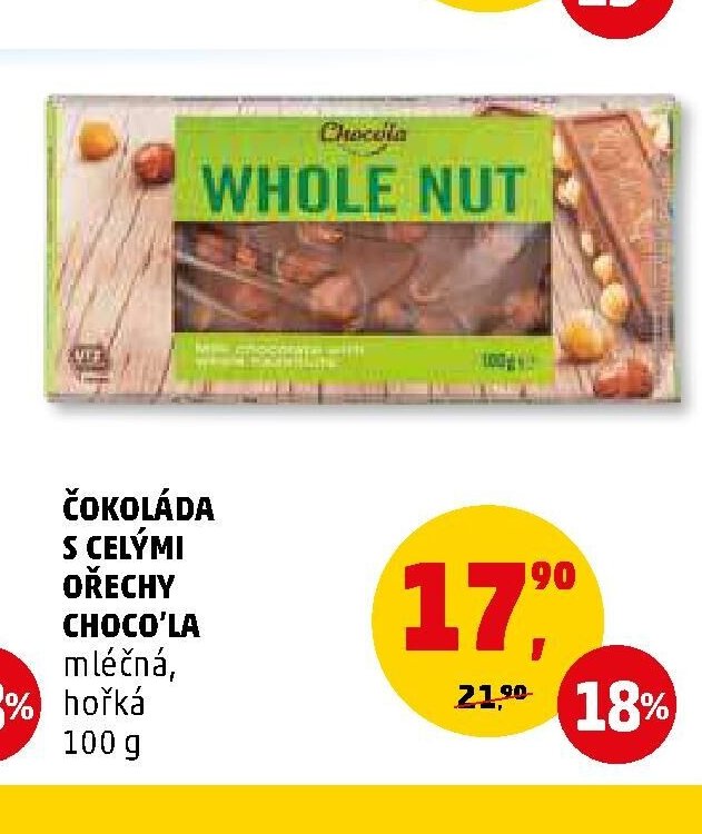 Čokoláda s celými ořechy Choco'la
