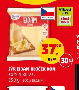 SÝR EIDAM BLOČEK BONI 30 % tuku v s. 250 g