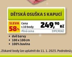 Dětská osuška s kapucí