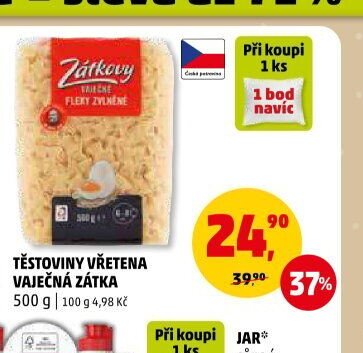 Těstoviny vřetena Vaječná zátka