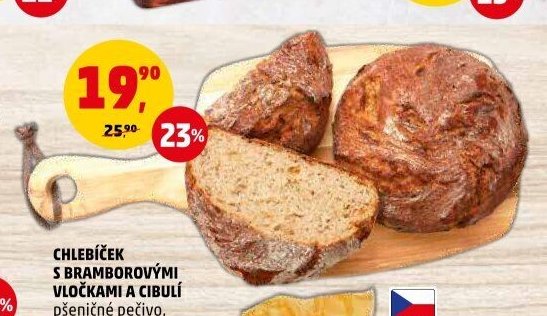 CHLEBÍČEK S BRAMBOROVÝMI VLOČKAMI A CIBULÍ